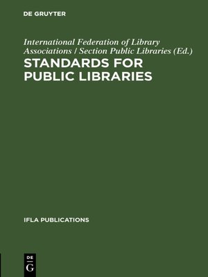cover image of Standards for public libraries